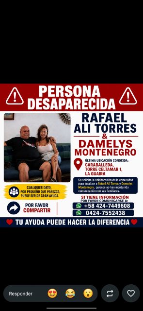 Rafael ali torres y Damelis Montenegro