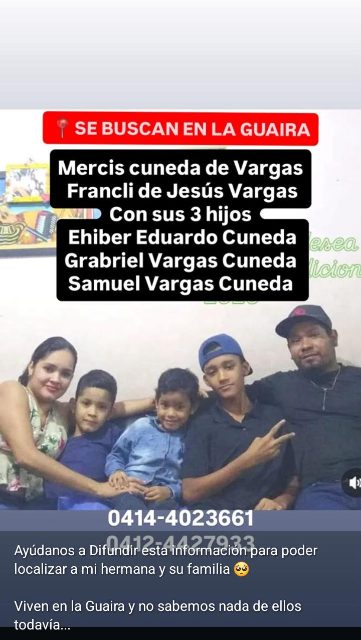 Mercis Cuneda de vargas - Franclin de jesus vargas - Ehiber Eduardo Cuneda - Grabiel Vargas Cuneda - Samuel Vargas Cuneda