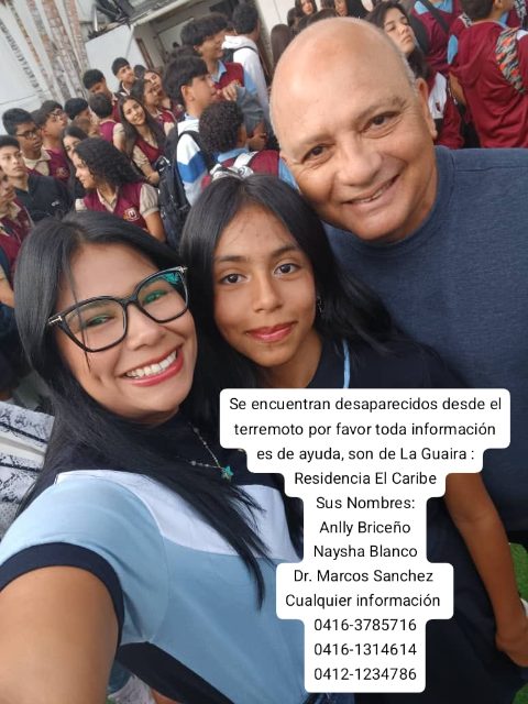 Anlly Briceño, Naysha Blanco y marcos Sánchez