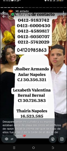 Joiber Aular y Valentina Betnal.