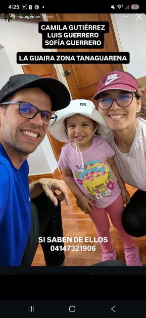 Camila Gutiérrez (Madre), Luis Guerrero (Padre), y Sofía Guerrero (Hija menor de edad)