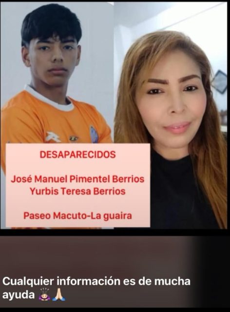 Yurbis Teresa barrios y José Manuel barrios Pimentel