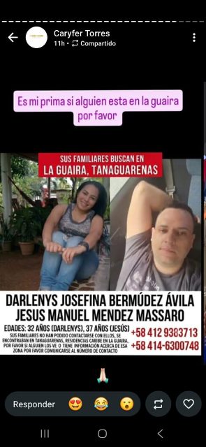 Darlenys Josefina Bermúdez y Jesús Manuel Méndez Masaro