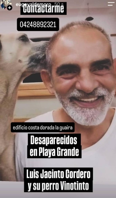 Luis Jacinto Cordero y su perro vinotinto
