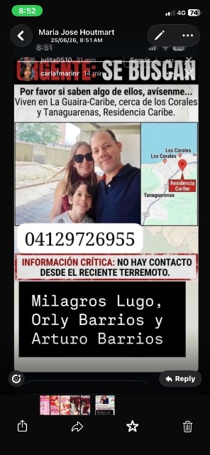 Milagros Lugo, Orly Barrios y Arturo Barrios