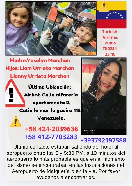 madre:Yoselyn Marchan Hijos Liam Urrieta Marchan ALianny Urrieta Marchan