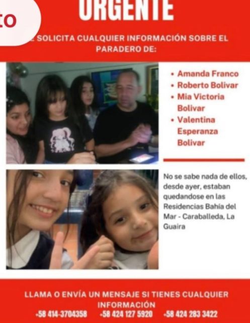 Amanda Franco, Roberto Bolivar, mía victoria, Valentina Esperanza Bolivar Bolivar,
