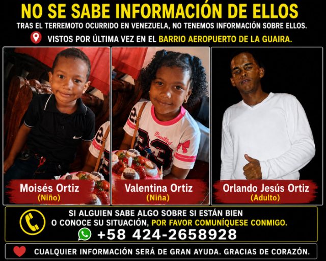 MOISÉS ORTÍZ, VALENTINA ORTÍZ Y ORLANDO JESÚS ORTÍZ