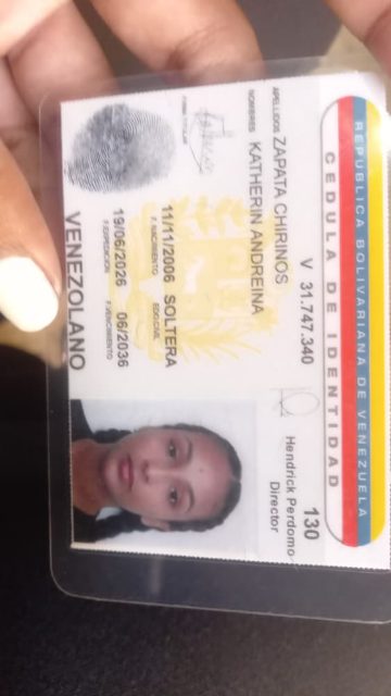 KATHERIN ANDREINA ZAPATA CHIRINOS