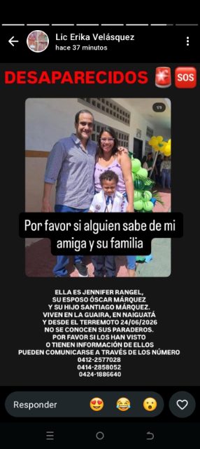 Jenifer Rangel y familia