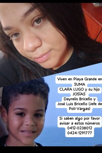 Clara Lugo y su hijo Josias