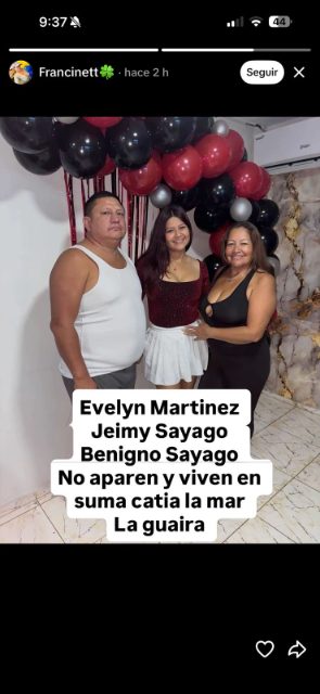 Evelyn Martinez Jeimy sayago Benigno sayago