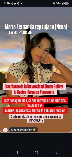 María Fernanda Rey Rujano (Apodo: Nena)