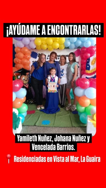 Yamileth Nuñez, Johana Nuñez y Vencelada Barrios.