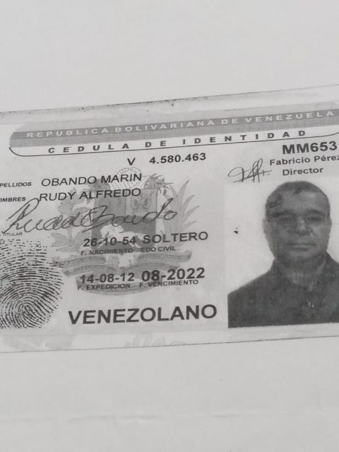 Rudy Alfredo Obando Marin