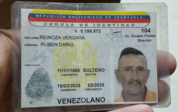 Rubén Dario Reinoza Vergara