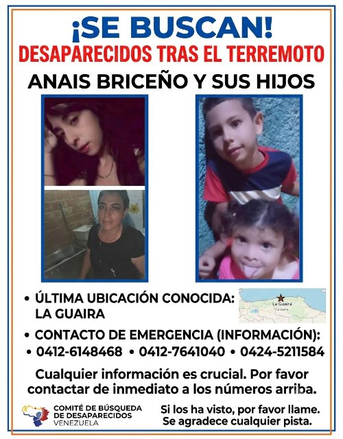 Anais Briceño y sus hijos