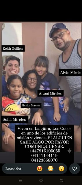 Keith Guillén, Sofia Míreles, Monica Míreles, Alvani Míreles, Alvin Mireles