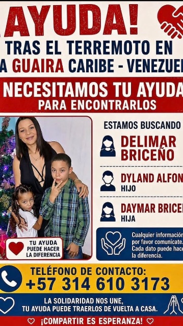Delimar Briceño y sus hijos