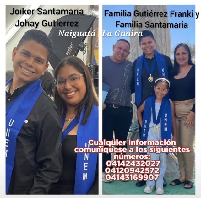 Johay Gutiérrez, Joiker Santamaria, Jaime Gutiérrez, Arlette Santamaria (6) años, Érica Franki.