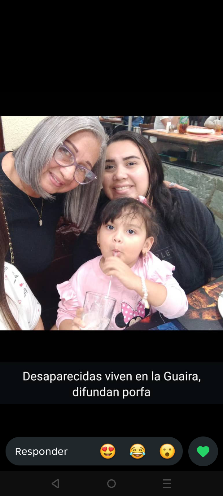 Lisbeth Tibisay López colmenares, Vanessa yenireth Suárez López y Angelina Isabella Veiga Suárez López